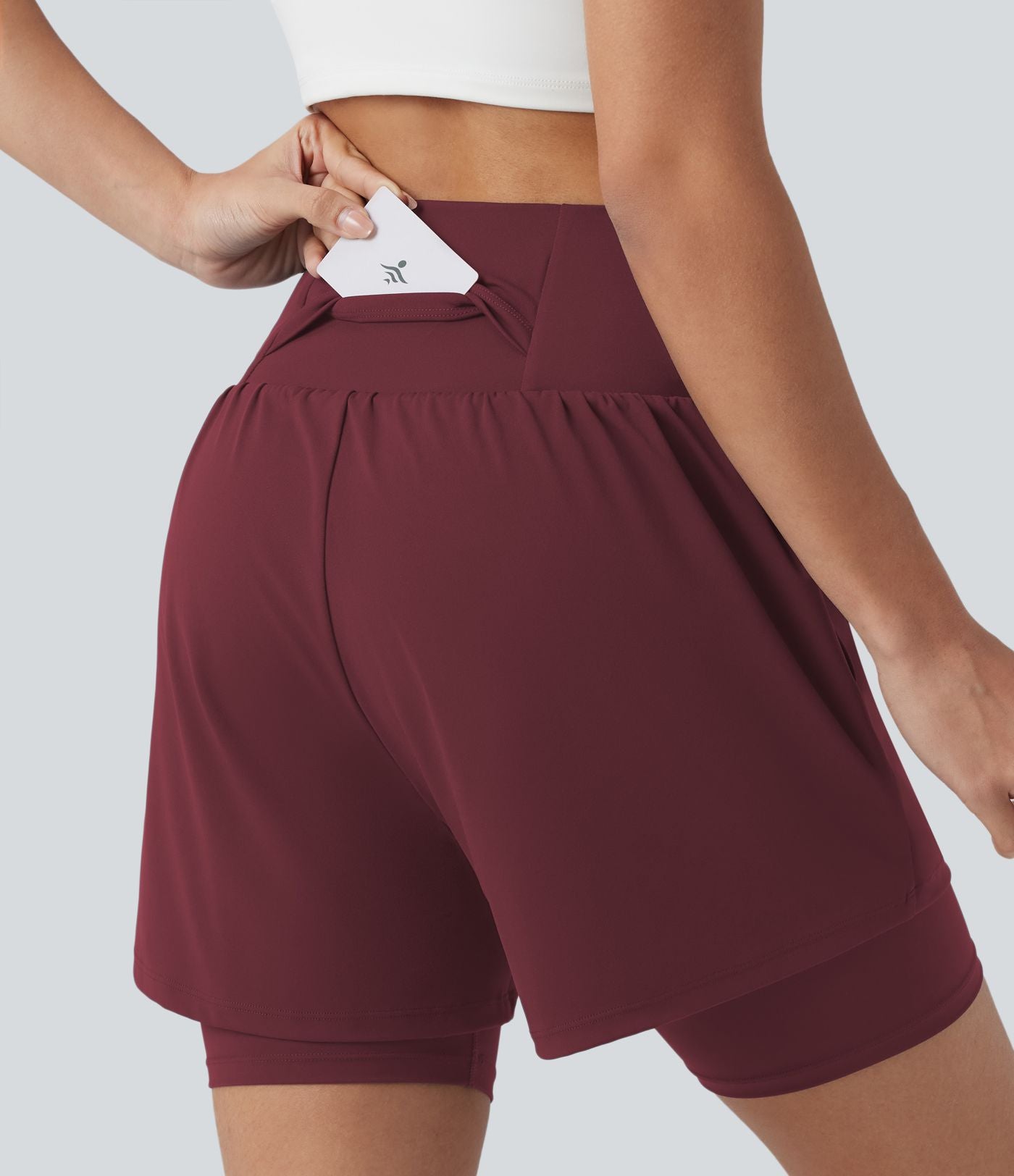Short de yoga SoftlyZero™ Airy 2-en-1 taille ultra-haute effet frais InstantCool 17,5 cm avec poches