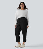 Pantalon golf grande taille fuselé taille mi-haute avec cordon de serrage, ourlet arrondi, séchage rapide et poches - UPF40+