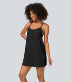Robe Sport 2 en 1 avec Soutien-Gorge Intégré Dos Nageur Poches Latérales et Coupe Mini