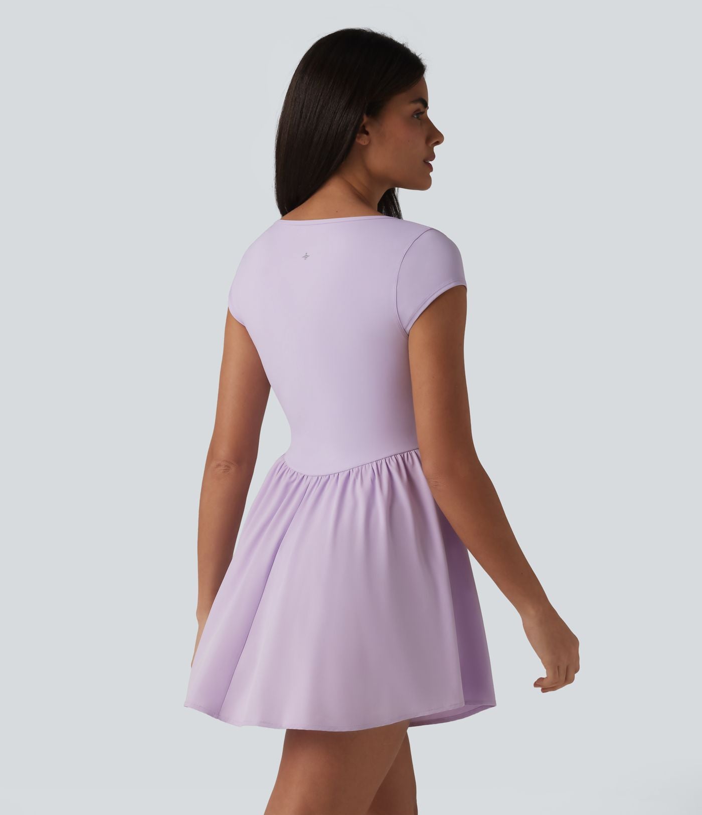 Robe de tennis courte 2 en 1 à manches courtes crantées avec poche - Édition Easy Peezy