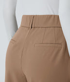 Pantalon tailleur Halara Flex™ fuselé uni, taille haute, avec poches