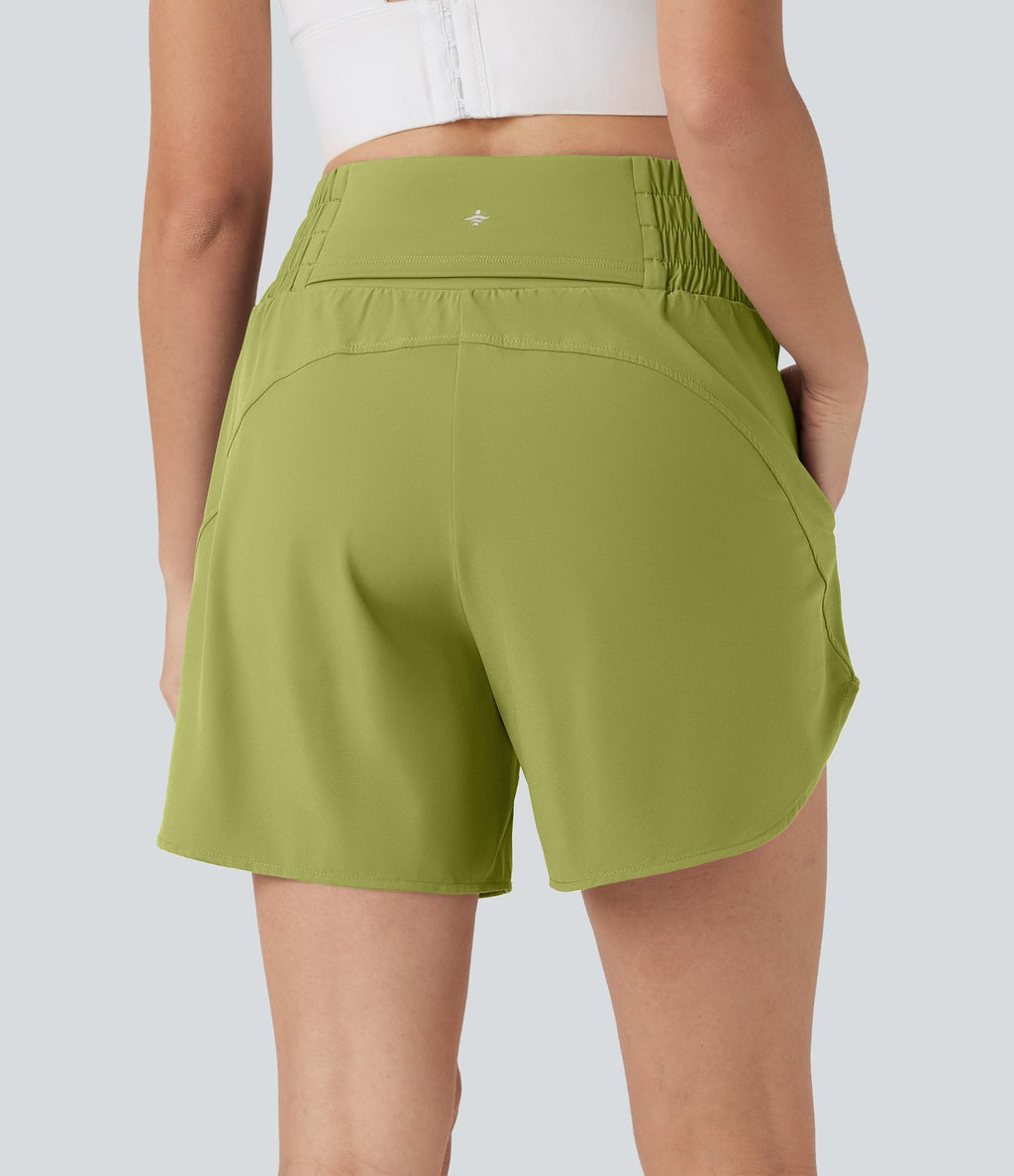 Short de course 2-en-1 Breezeful™ taille haute, poches multiples, ourlet arrondi, séchage rapide 12,5 cm - Longueur prolongée