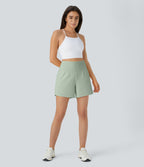 Short yoga 2-en-1 SoftlyZero™ Airy effet frais InstantCool taille très haute 12,5 cm avec poches, longueur allongée