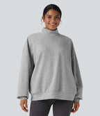 Sweatshirt casual col montant coupe décontractée avec poches