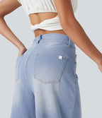 Jean Barrel 7/8 décontracté taille mi-haute avec poches Halara Flex™