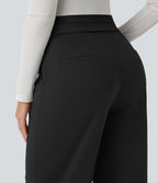 Pantalon tailleur coupe droite taille haute Halara Flex™ avec poches