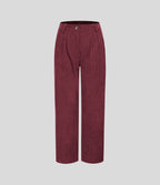Pantalon en velours côtelé décontracté taille moyenne avec poches latérales