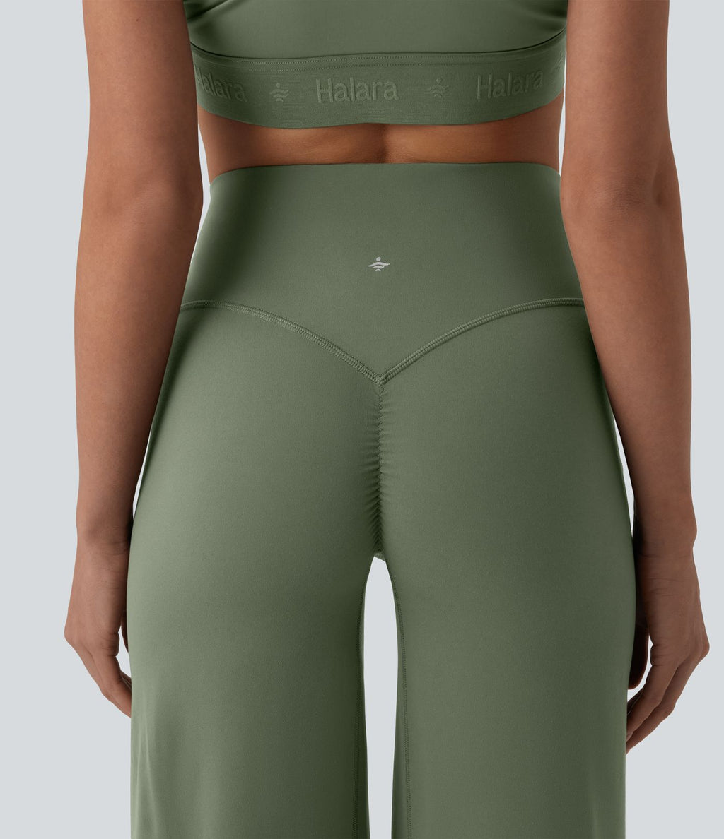 SoftlyZero™ Pantalon yoga coupe droite gainant taille haute à fronces - UPF50+
