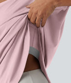 Top de sport yoga asymétrique à épaule dénudée manches courtes ourlet arrondi et coupe asymétrique à séchage rapide – Soutien-gorge intégré