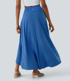 Jupe Longue Casual Breezeful™ Taille Haute à Volants 2en1 Fluide Sèchement Rapide Quotidien Maxi