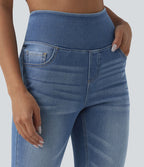 Jean skinny 7/8 casual taille haute Halara Flex™ avec poches