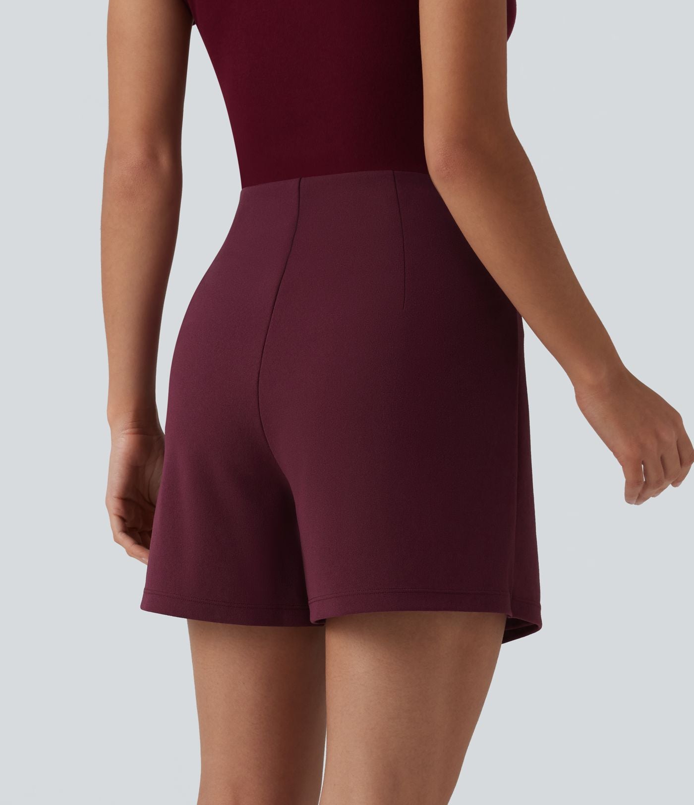 Jupe-short mini tailleur taille haute infroissable longueur rallongée