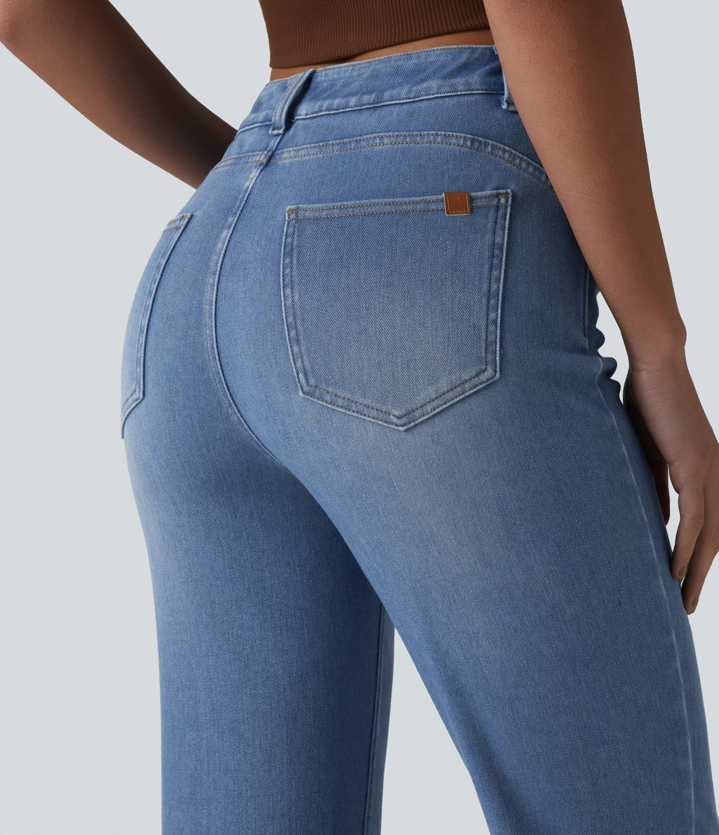 Jean Halara Flex™ taille haute croisé gainant bootcut décontracté avec poches