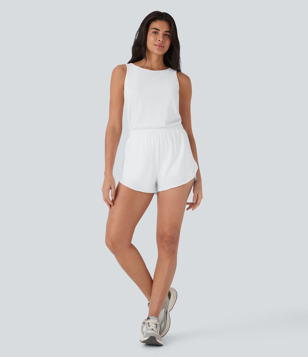 Combi-short running 2-en-1 dos nu réfléchissant séchage rapide avec poches latérales - Édition Easy Peasy - UPF50+