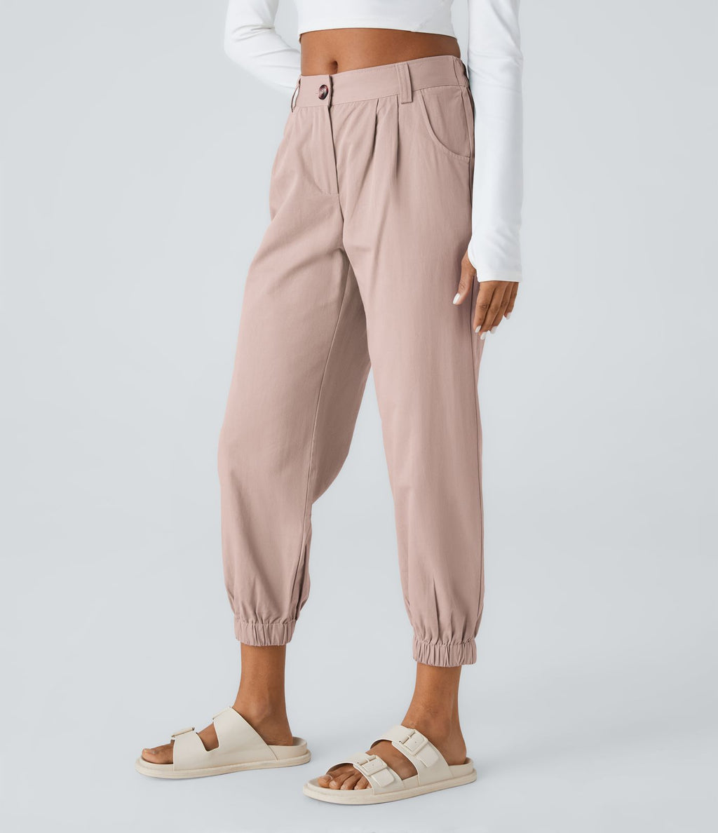 Joggings décontractés à taille mi-haute avec poches