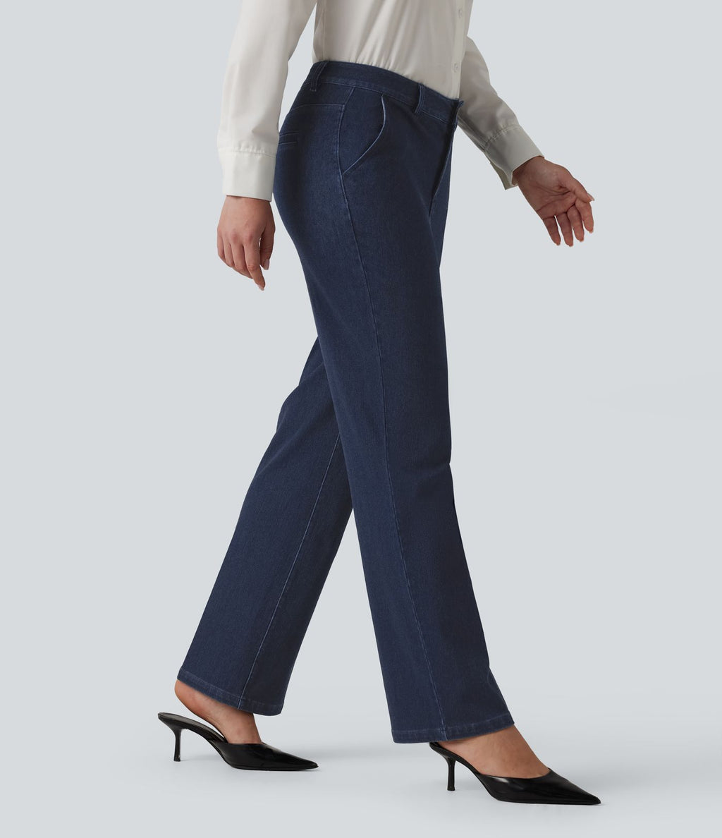 Jean bureau droit taille haute Halara Flex™ avec poches