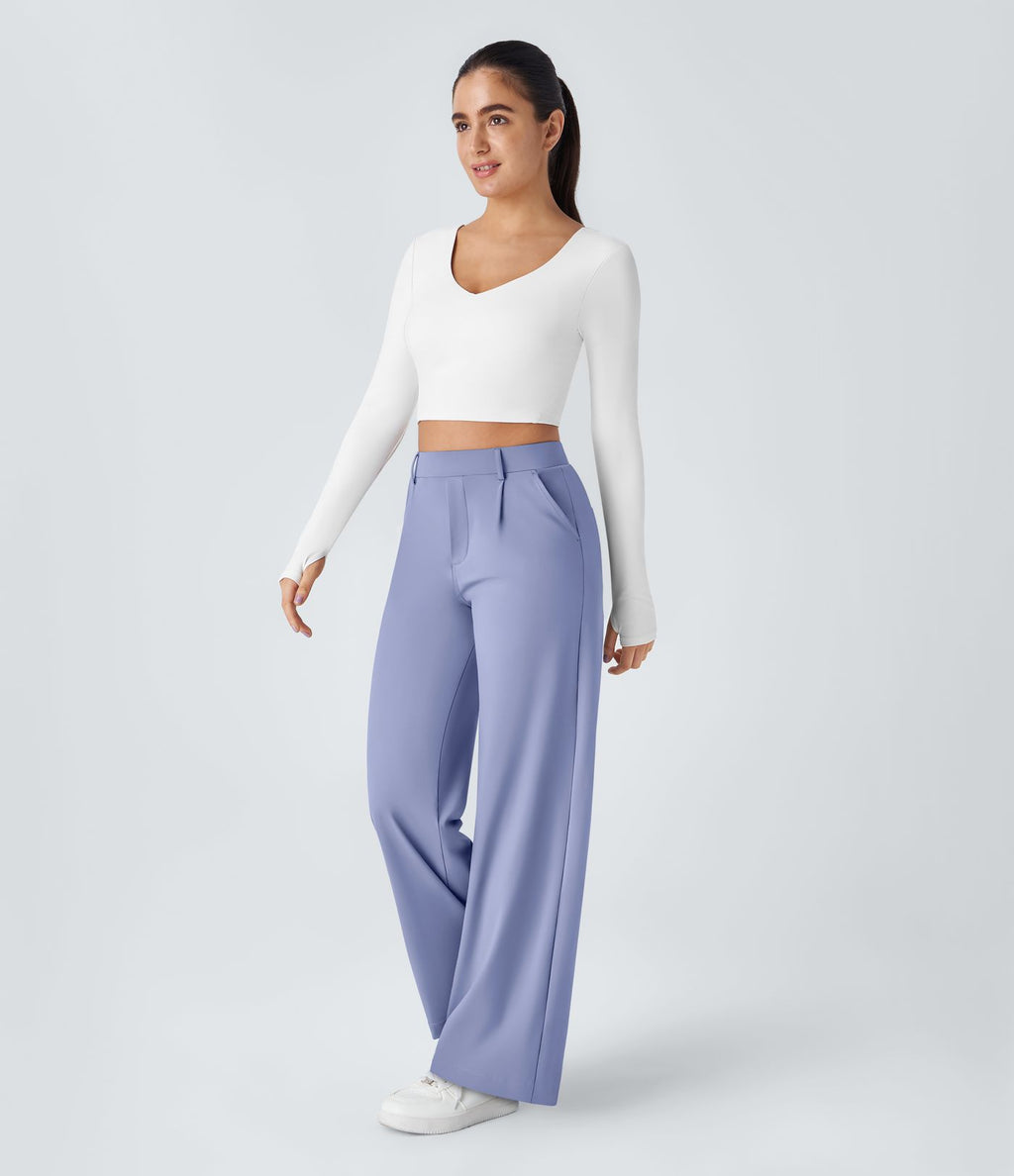 Pantalon tailleur Halara Flex™ DayStretch coupe droite taille haute avec poches