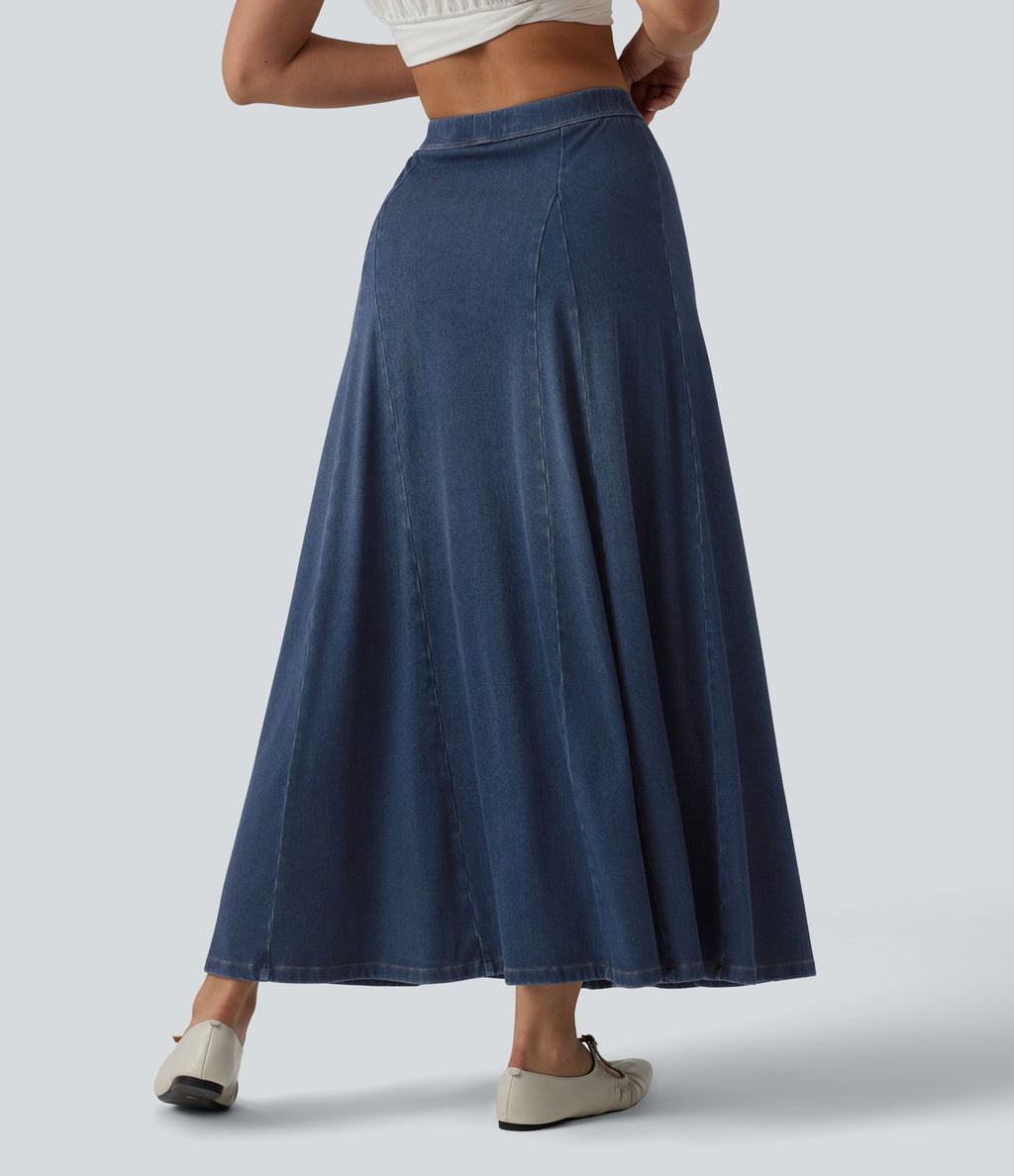 Halara Flex™ Jupe longue fluide casual taille mi-haute en lyocell drapé, bas sirène