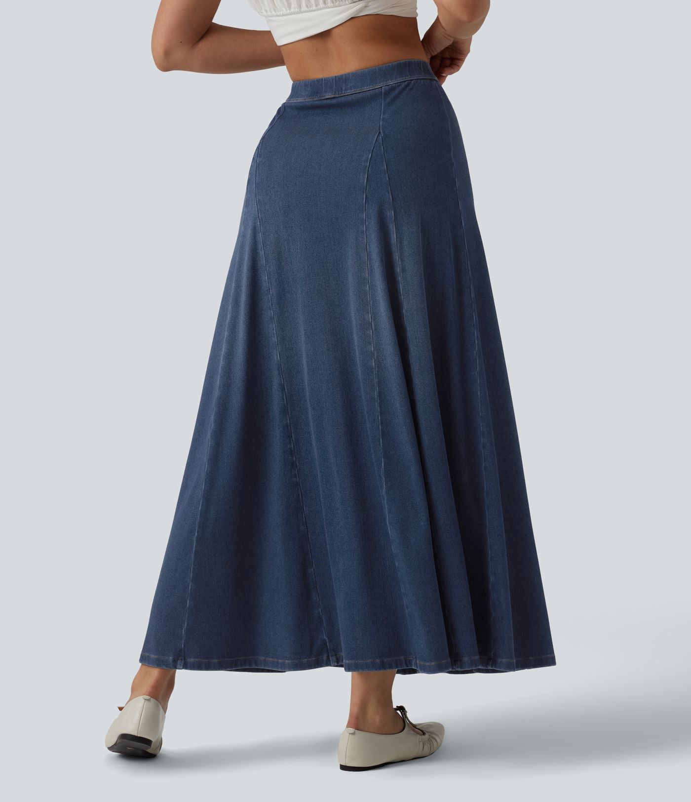 Halara Flex™ Jupe longue fluide casual taille mi-haute en lyocell drapé, bas sirène
