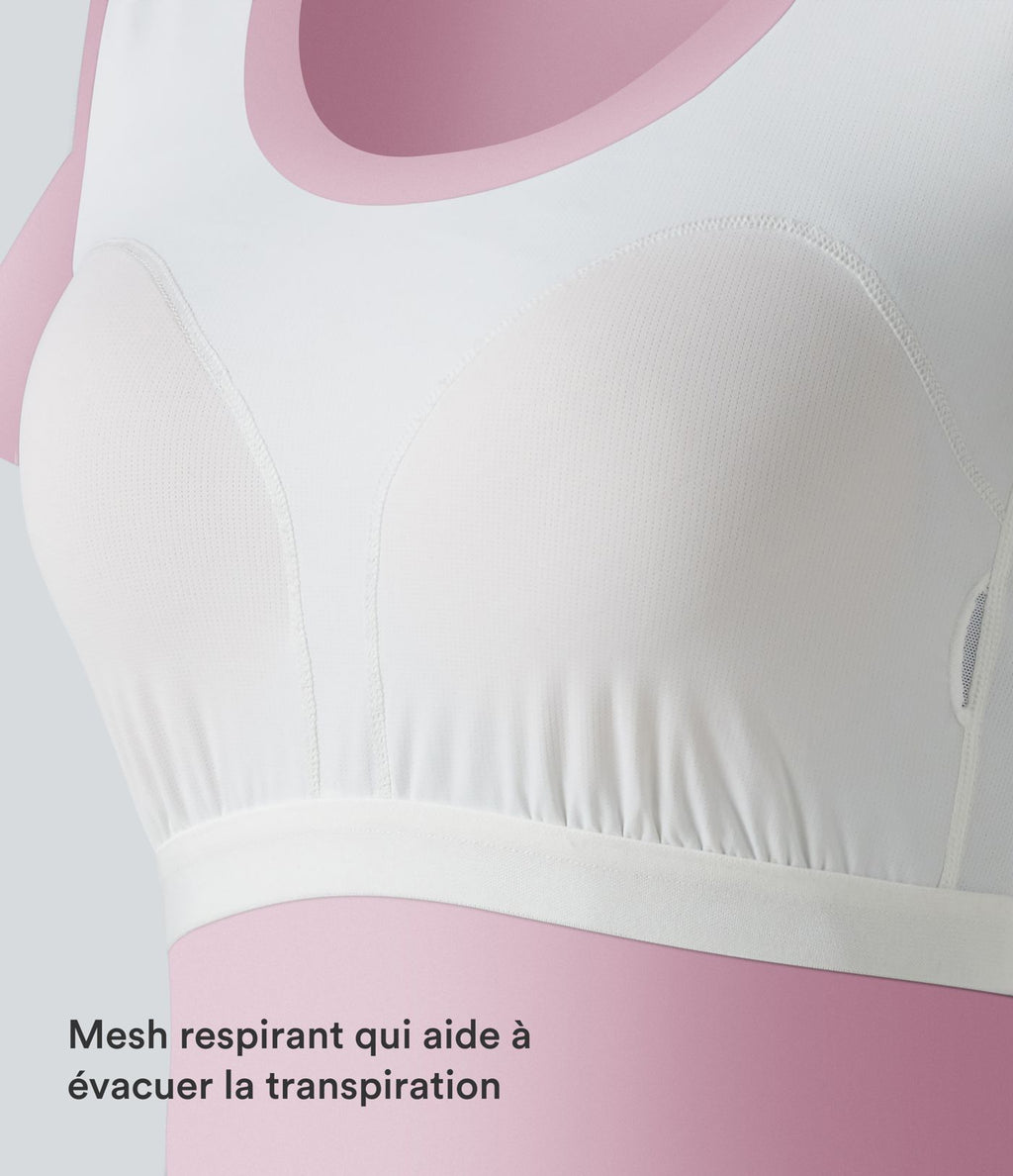 Halara haut décontracté en jersey de coton col bénitier sans manches soutien-gorge intégré bonnets B-DD