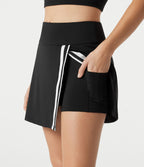 Jupe de yoga mini SoftlyZero™ Airy 2-en-1, taille haute, color block, à effet frais InstantCool, à poche, protection solaire UPF50+