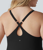Robe de danse grande taille SoftlyZero™ Plush effet push-up dos nu avec bretelles réglables croisées et brassière intégrée – Édition Easy Peasy