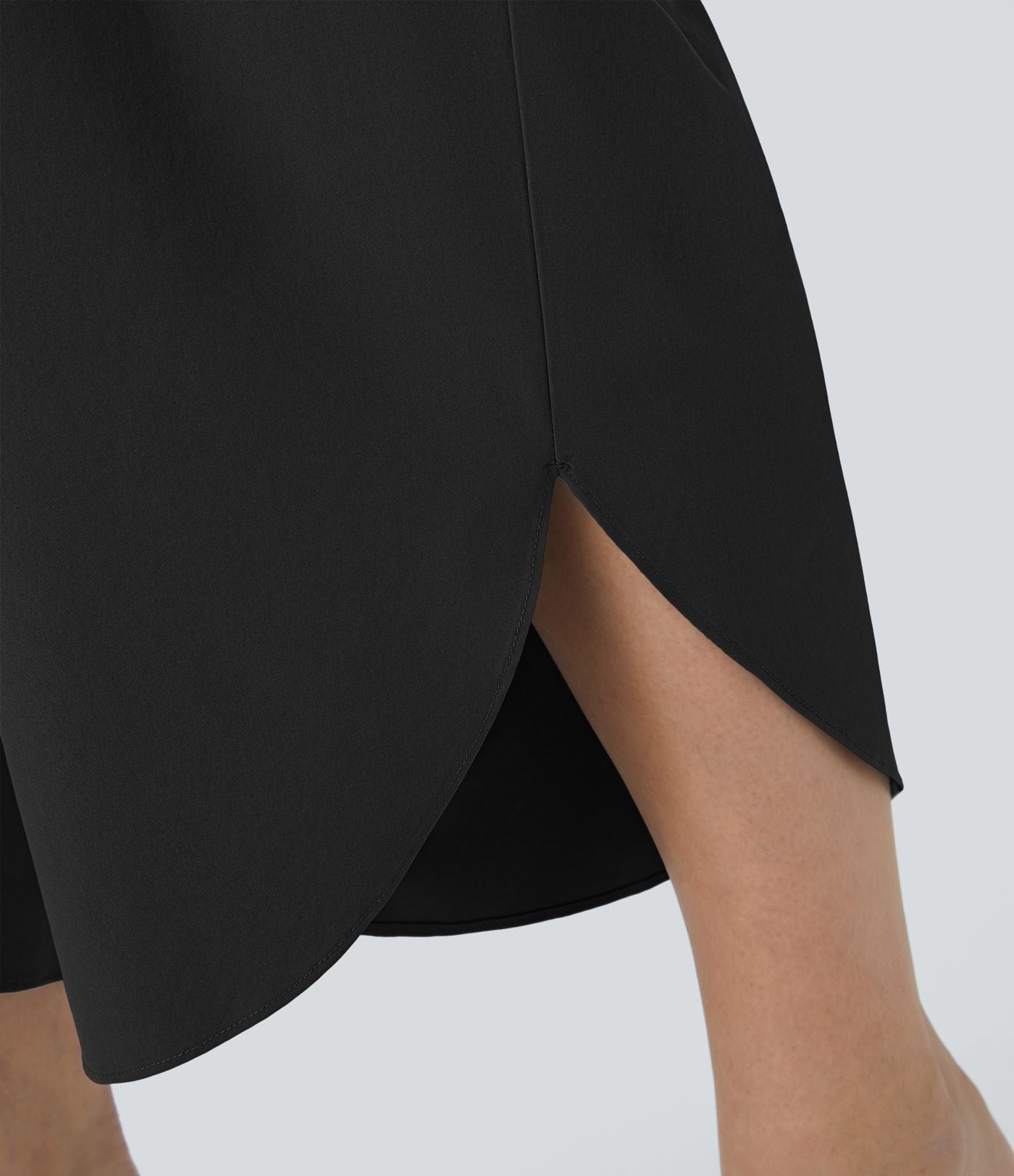 Breezeful™ Pantalon de Vacances Grande Taille Taille Haute avec Découpe Croisée Plissé Poche Latérale Fente et Séchage Rapide