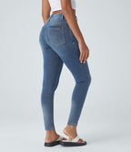 Halara Flex™ Jean skinny Casual Taille Haute Fermeture Éclair Boutonnés Plusieurs Poches Tricot Extensible