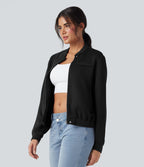 Veste bomber décontractée SpacerTek™ manches longues, col arrondi, avec poches