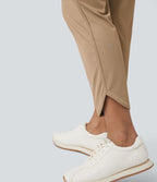 Pantalon de golf fuselé, taille mi-haute, cordon, ourlet courbé, séchage rapide, avec poches—UPF40+