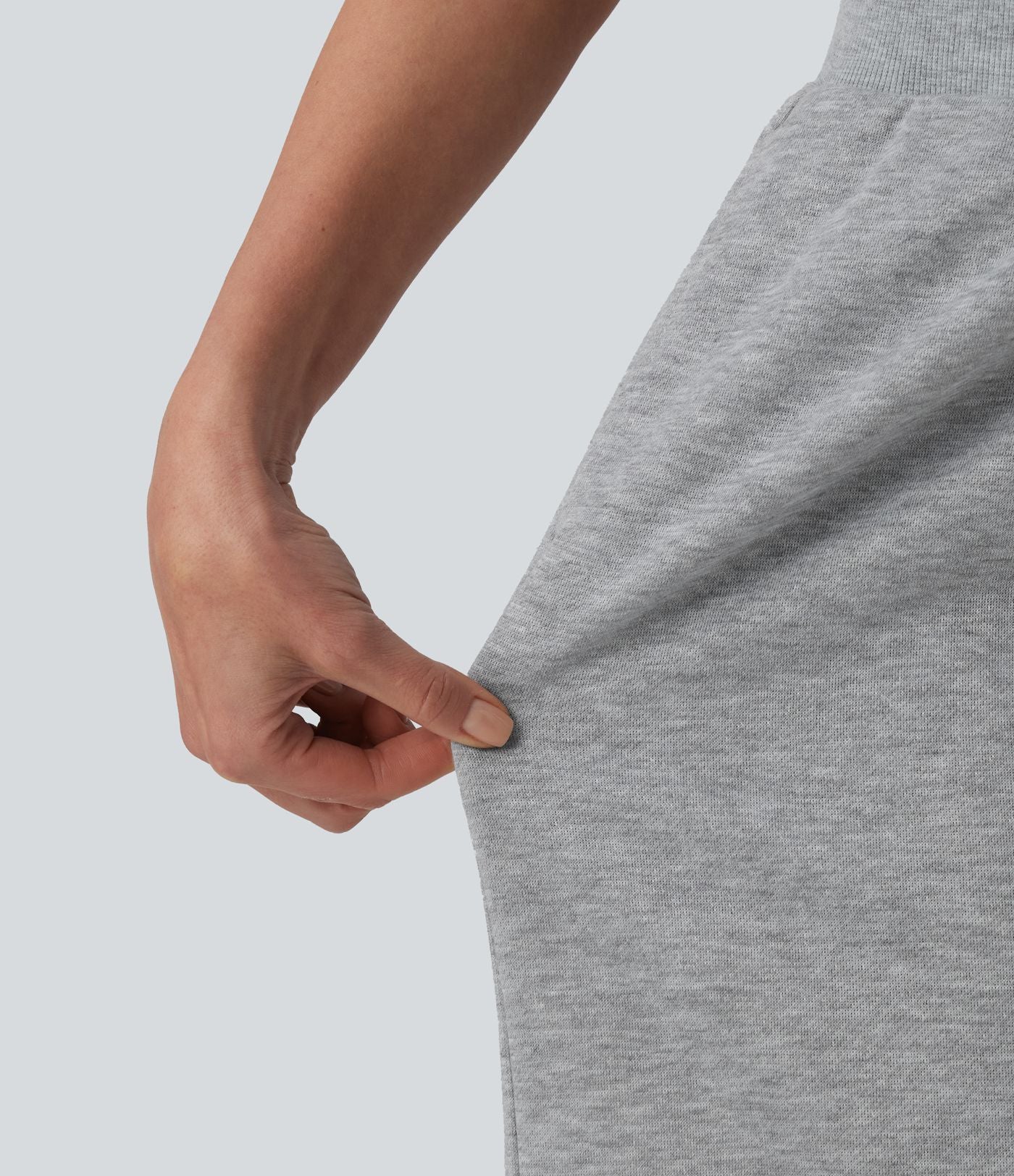 Bermuda casual ample taille mi-haute en molleton français à cordon de serrage intérieur avec poches