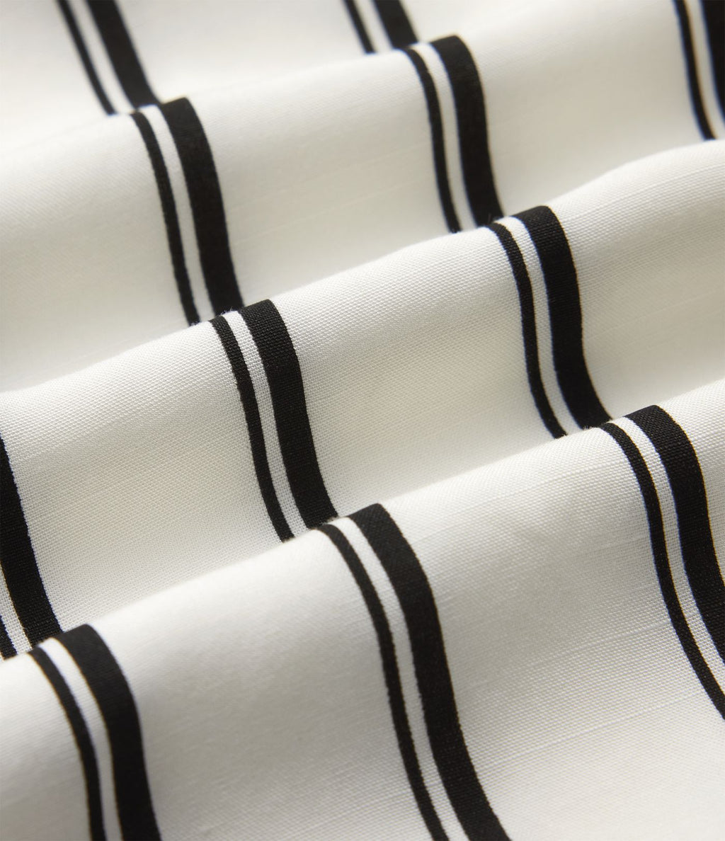 Combinaison-chemise décontractée rayée à manches courtes avec poches