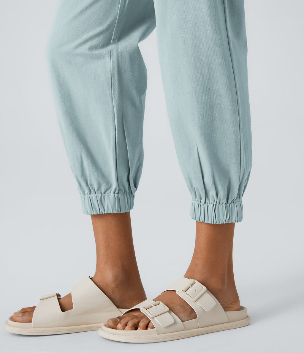 Joggings décontractés à taille mi-haute avec poches