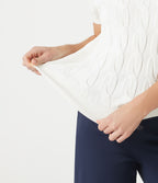 Pull polo décontracté en maille torsadée à manches courtes