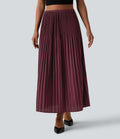 Jupe midi casual plissée taille haute