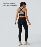 Débardeur yoga court SoftlyZero™ Airy col carré dos nu bretelles croisées effet frais InstantCool, bonnets A-C, protection solaire UPF50+