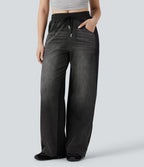 Halara Flex™ Jean larges color block jambes cordon de serrage taille haute avec poches