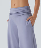 Pantalon danse large gainant taille basse froncé DayStretch avec poches