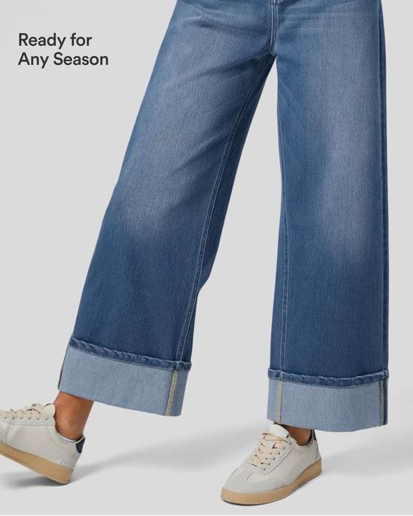 Halara Flex™ Jean Larges Taille Haute Ourlet Roulotté Multiples Poches
