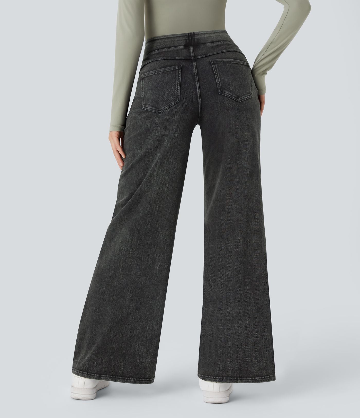 Halara Flex™ Denim Heat Jean large casual taille haute avec poches