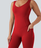 Combinaison de sport Halara UltraSculpt™ col V gainante push-up à poches