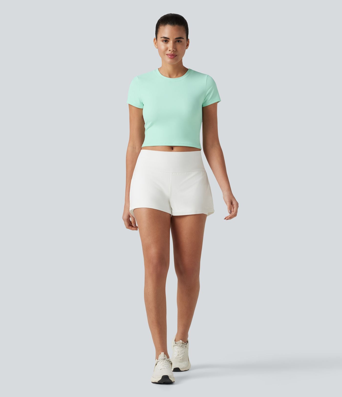 Haut SoftlyZero™ de sport d'entraînement col rond manches courtes avec découpe dos croisé effet frais InstantCool