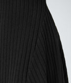 Robe de courte décontractée en maille côtelée à col montant et manches longues