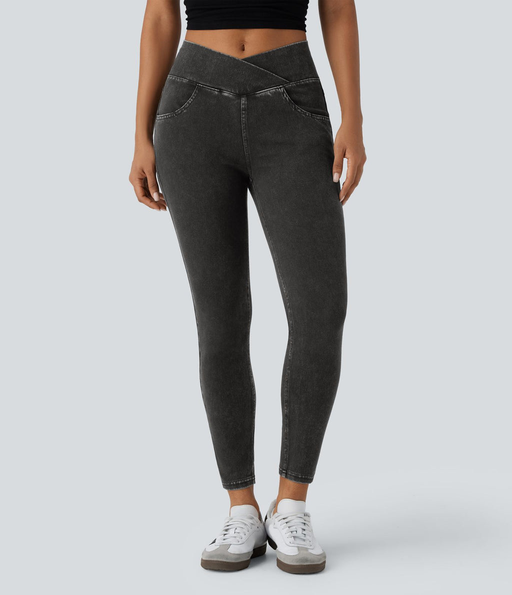 Halara Flex™ Jegging Travail Taille Haute Croisé Poches Multiples Tricot Extensible