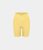 Softlyzero™ Short 17,5cm Yoga Taille Haute Crossover avec Poches Latérales