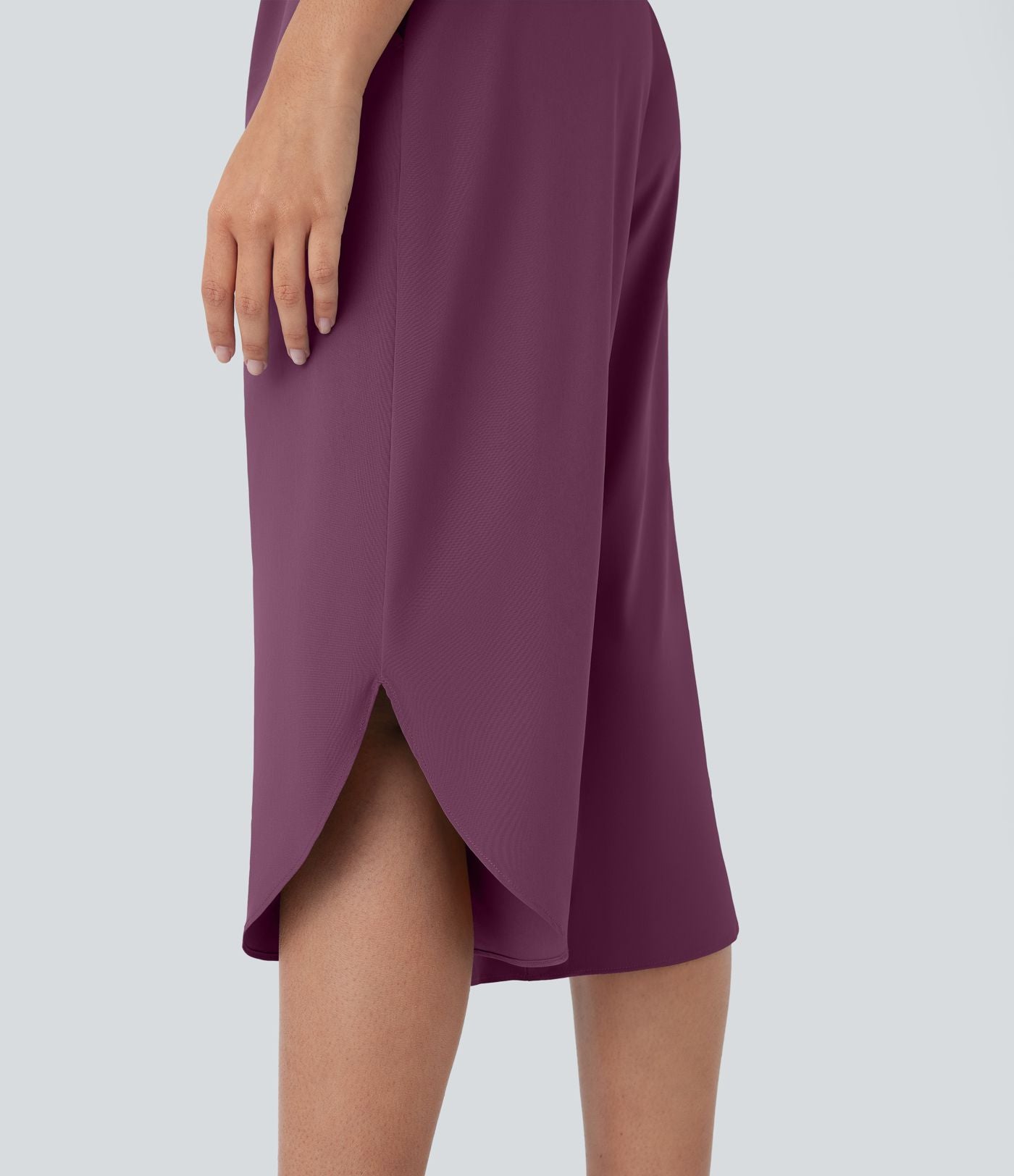 Pantalon capri de vacances Breezeful™ taille haute croisée avec poches latérales, fente et séchage rapide