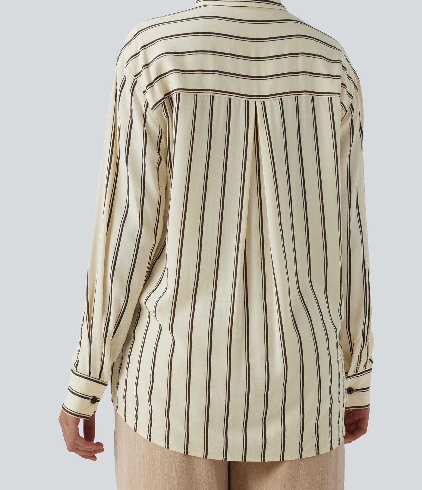 Chemise décontractée à rayures manches longues avec poches