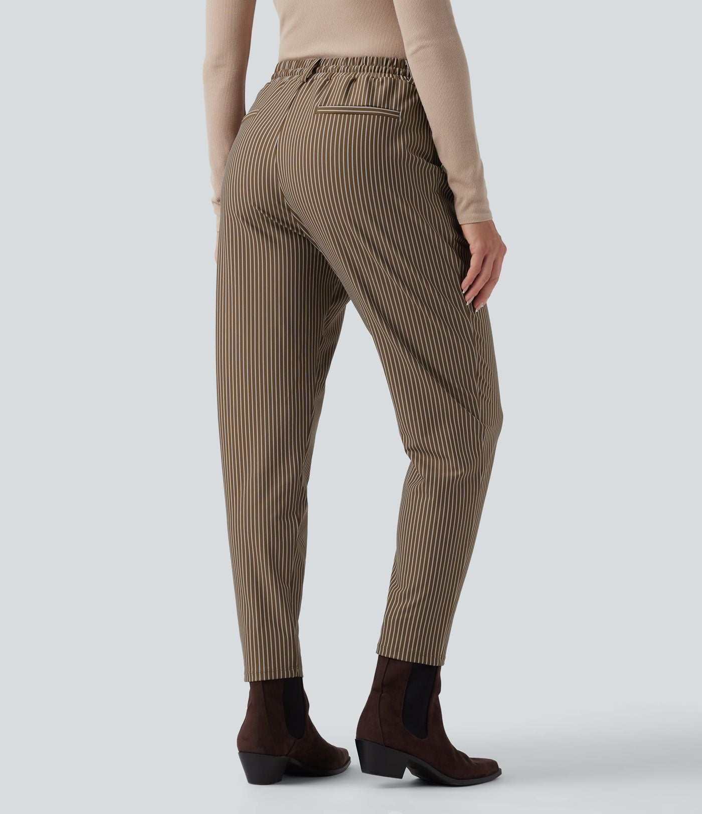Pantalon Halara Flex™ taille mi-haute à cordon, effet rayé, coupe fuselée avec poches