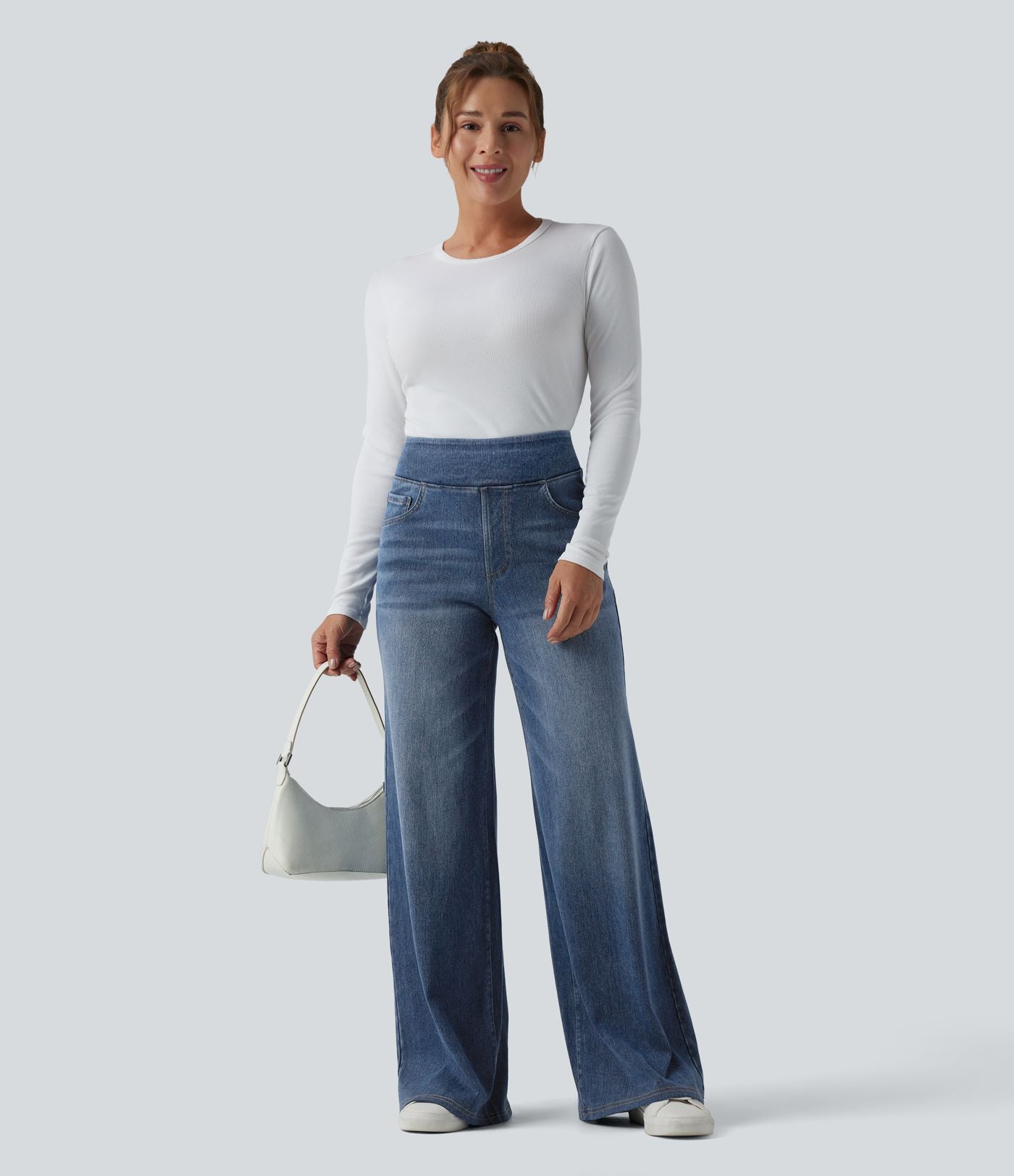 Halara Flex™ Denim Heat Jean large casual taille haute avec poches