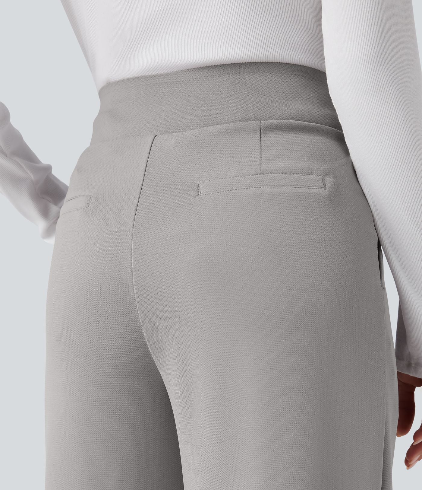 Pantalon de travail droit Halara Flex™ taille haute gainant en crêpe avec poches